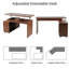 Bureau en L 55 po Mid-Century