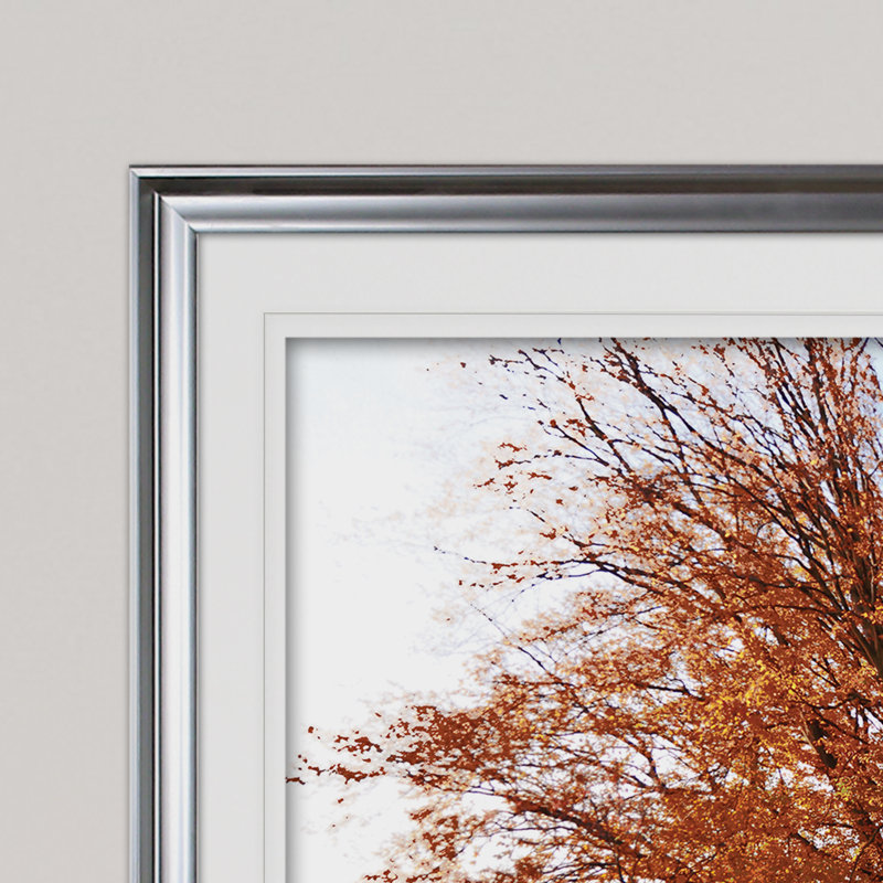 « saison of automne », reproduction de peinture à l’acrylique encadrée, H 24 po x l 32 po x P 1,5 po, Argent