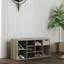 Banc de rangement multifonctionnel pour hall d'entrée avec coussin rembourré, tiroir et compartiments ouverts pour chaussures et accessoires