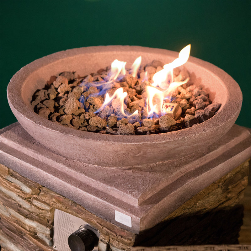 Scriber Square Concrete Propane Smokeless Fire Column