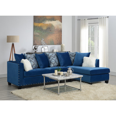 Canapé et chaise longue en velours de 101 po de largeur Yumiko