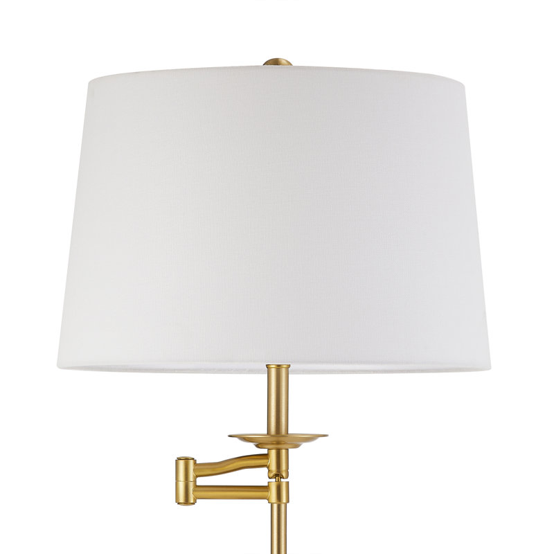 Aleinah 64.5'' Adjustable Height Swing Arm Floor Lamp, Gold