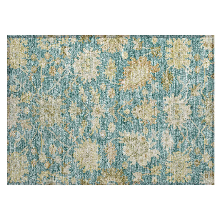 Machine Washable Indoor/Outdoor Cicel ACN1150 Teal