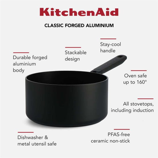 Forged Aluminium Saucepan - 16cm, 3.1 L