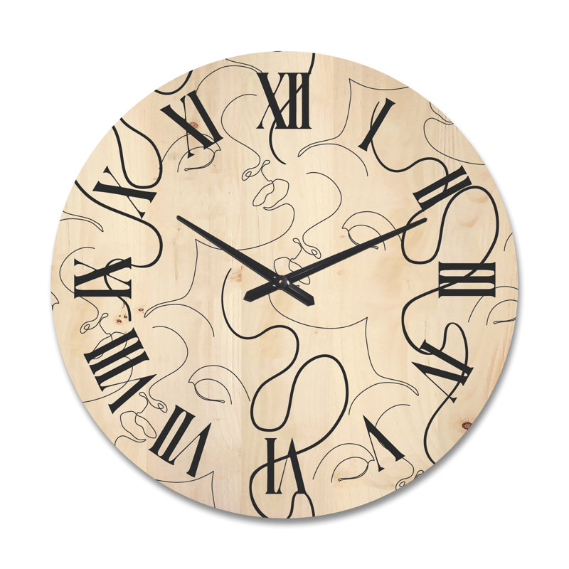 Horloge murale en bois monochrome, Très grand