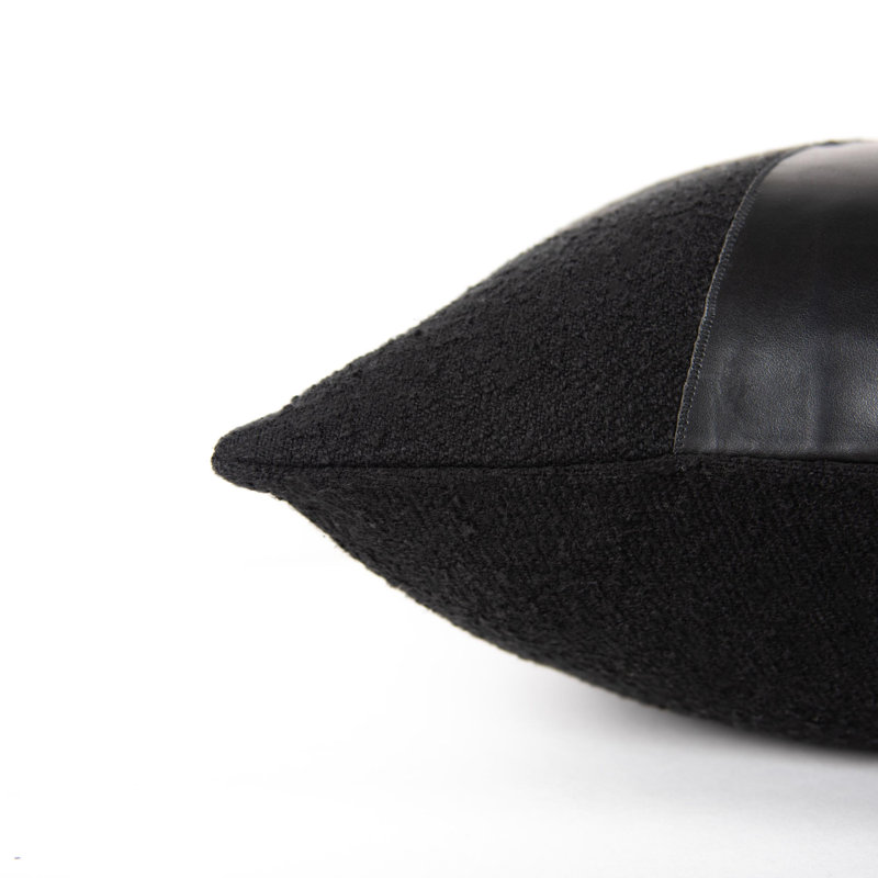 Coussin en coton / polyester, Polyester, Noir, noir, noir, noir