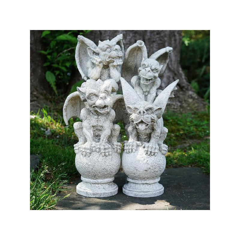 Ensemble de 4 statues de jardin 4 pièces