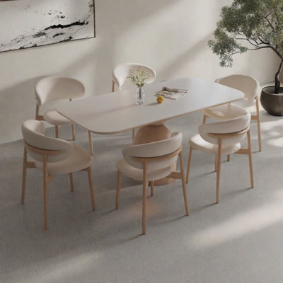 Ensemble de table de salle à manger et de chaises crème Wind Wind Rock