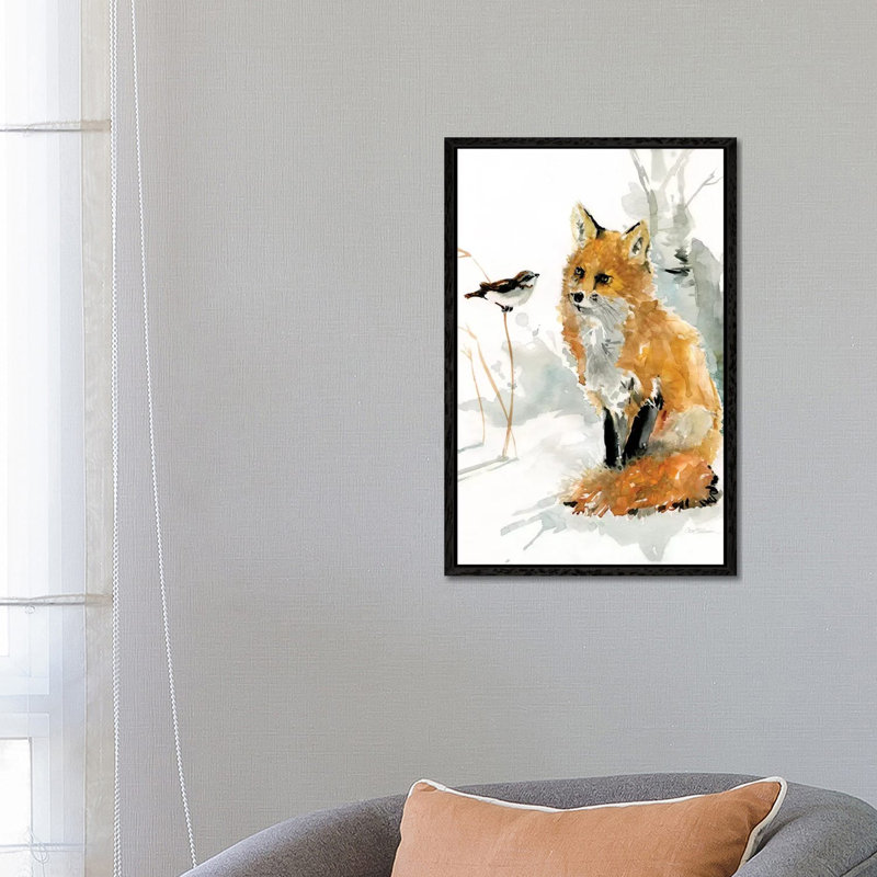 Fox And Friend by Carol Robinson - Print on Canvas, 66.04 cm H x 45.72 cm W, Black Framed Canvas