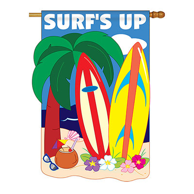 Drapeau de maison en polyester 40 x 28 po Ritter Surf's Up