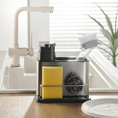 Évier de cuisine en acier inoxydable 3 en 1 de qualité supérieure avec distributeur de savon, support à éponge et support de séchage