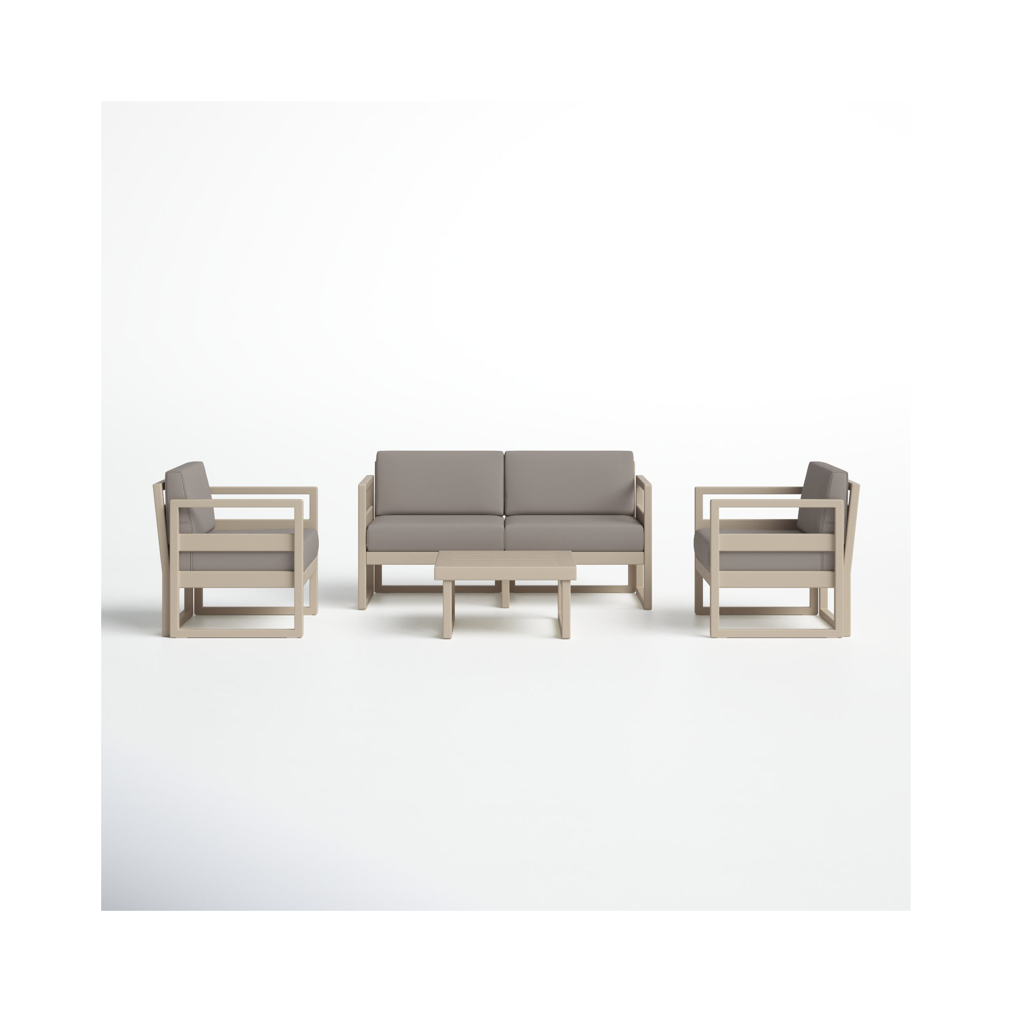 Lane 4 - Person Patio Conversation Set with Cushions, Taupe, Taupe