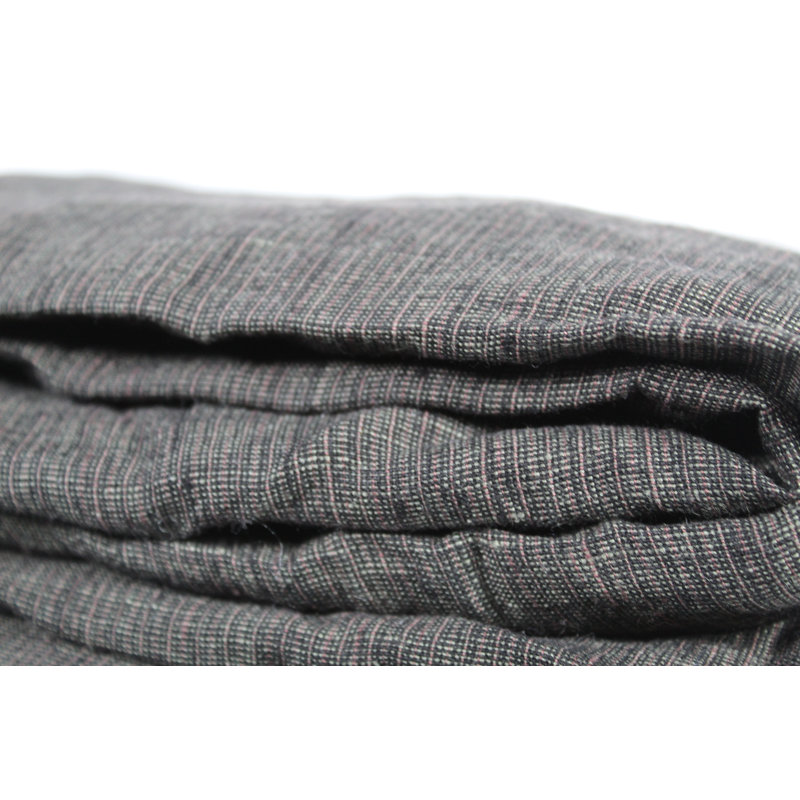 100% Linen Striped Duvet Cover Set with Pillowcases, Super King, Ivory/Grey/Charcoal