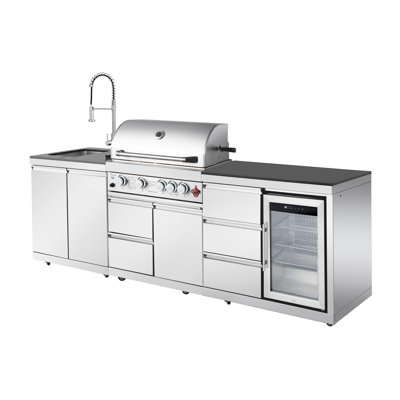 Stainless Steel Backyard Outdoor Grill - 59500 Heating, 484.5 Sq.In Cooking Space, Heavy Duty , Warming Rack Kitchen For Entertaining