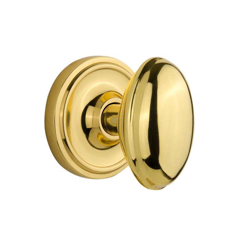 Classic Rosette with Homestead Door Knob, Unlacquered Brass