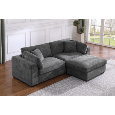 Modular Oversized Loveseat Sofa, 92.12 " Chenille Couch
