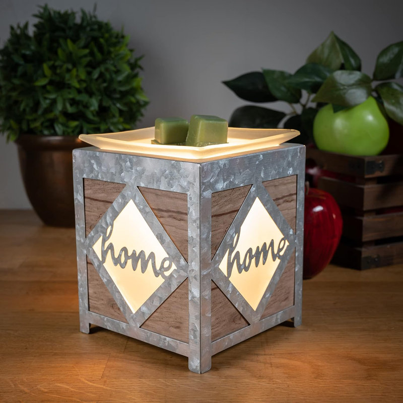 Rustic Wood and Metal Home Wax Melt Warmer
