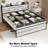 Modern Bed Frame with 12 Drawers and Open Storage Headboard,Charging Station,No Box Spring Needed-2102405135-2093934846