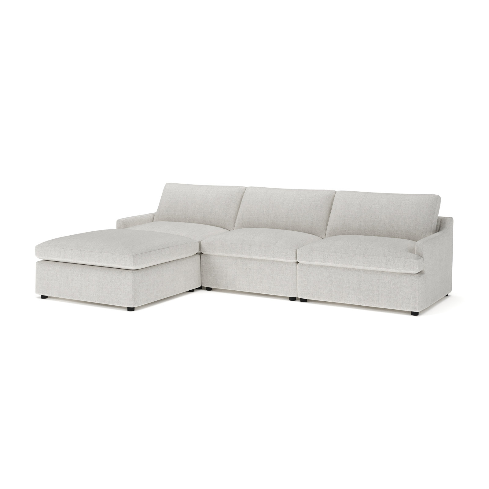 Essex Reversible Chaise Sectional, Monique Oyster Textured Chenille
