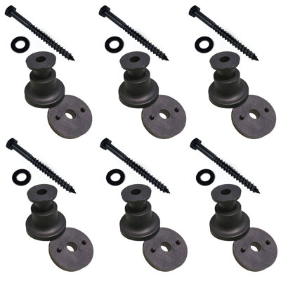Black Rustic Set- 6 sets （Spacer, Lag Bolts, Washer) For Track Use