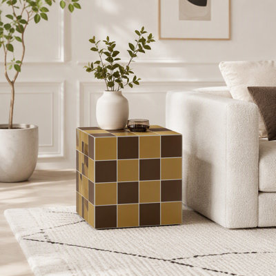 Présentoir à cubes rétro en panneau de fibres à densité moyenne, bloc de rangement décoratif pour table et scène de fenêtre, rehausse de décoration empilable, capacité de charge maximale de 30 kg