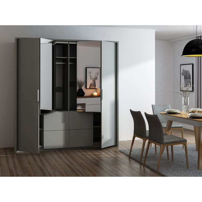 Manufactured Wood Wardrobe, Platinum