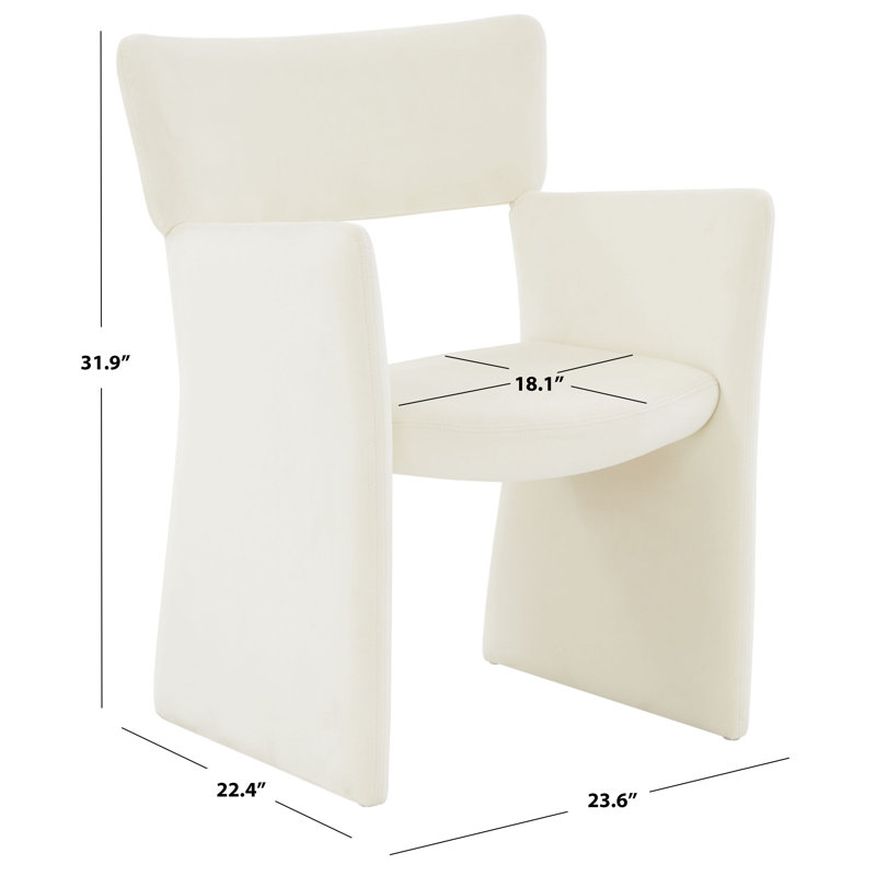 Chaise en velours Fauna, Crème