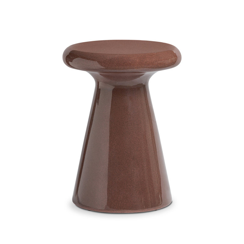 Kika End Table-Smooth Red Concrete, Smooth Red Concrete