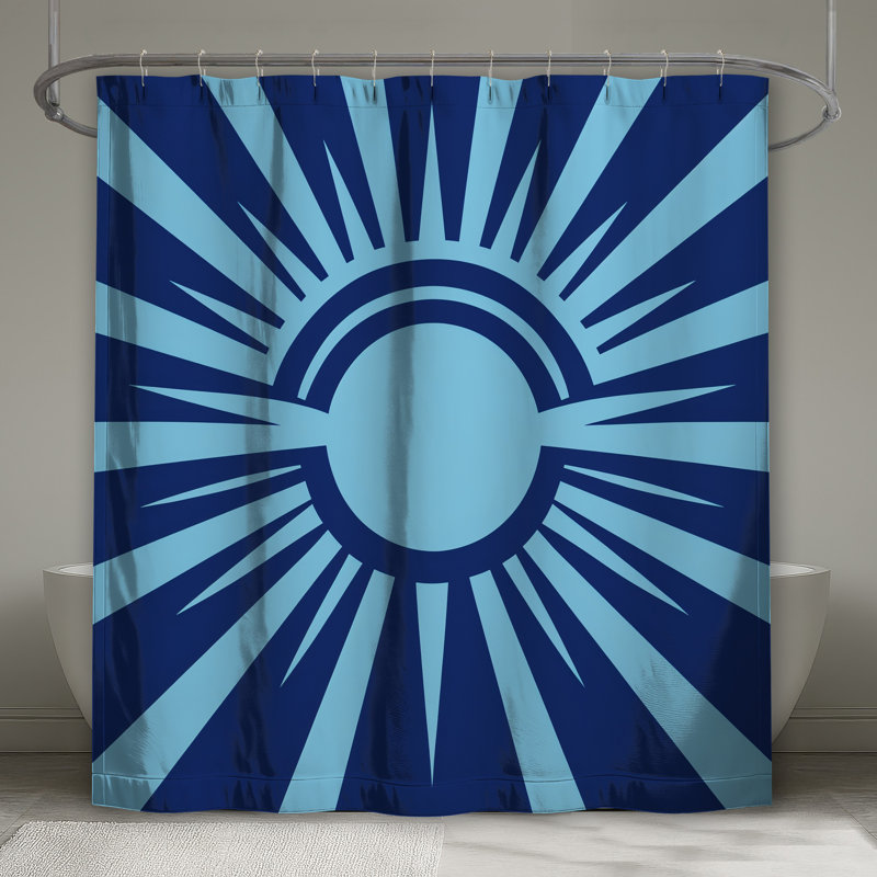 Rideaux de douche Blue Radiant Sunburst, L 70 po x H 93 po