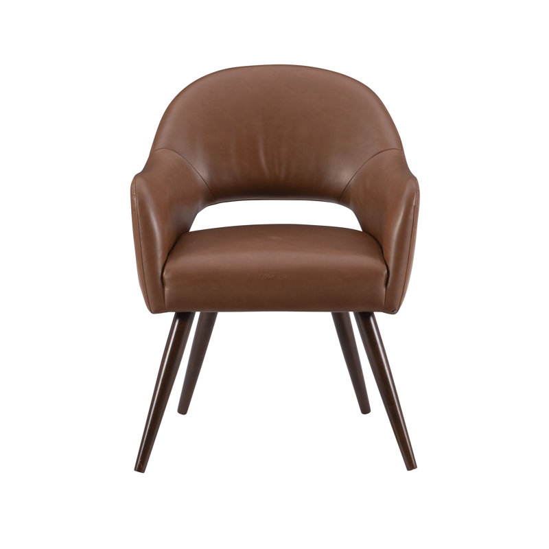 Saela 19.75'' H Upholstered Armchair, Saddle, Espresso