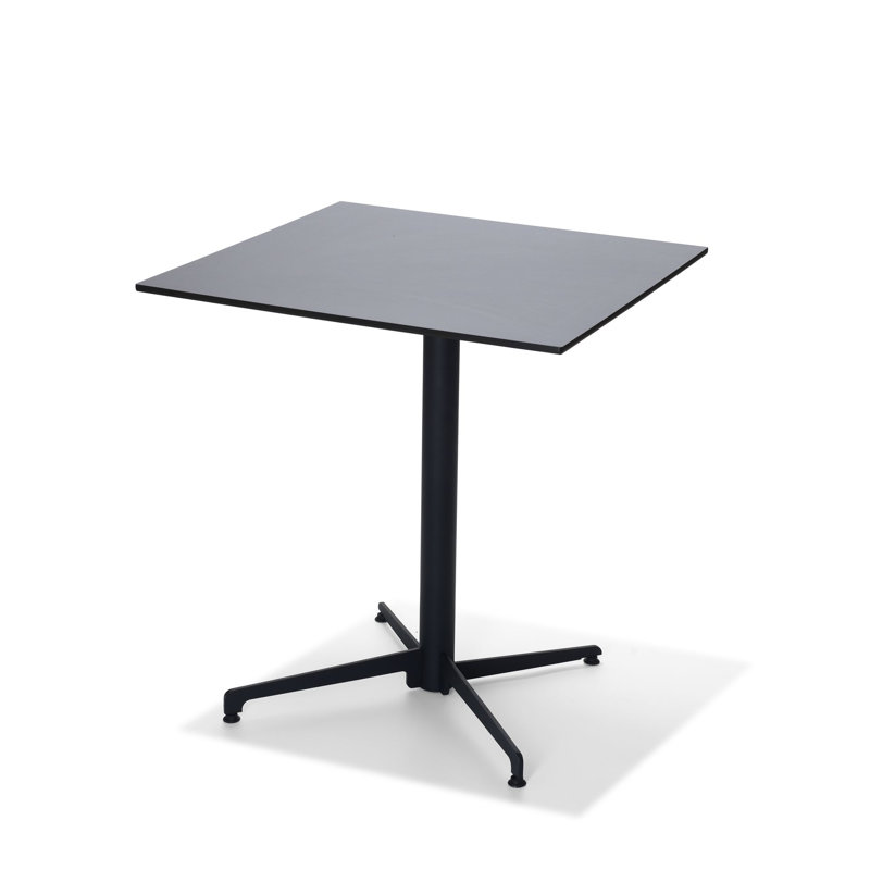 X Cross Patio Table Frame + Hpl, 74cm H x 70cm L x 70cm W, Black, Black