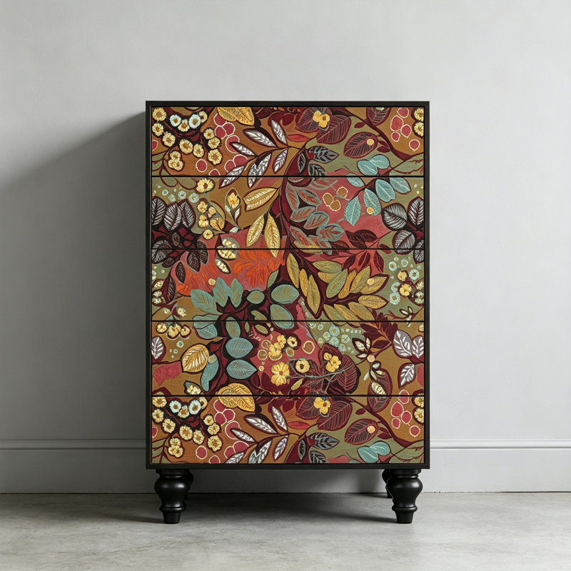 Commode 5 tiroirs en bois massif