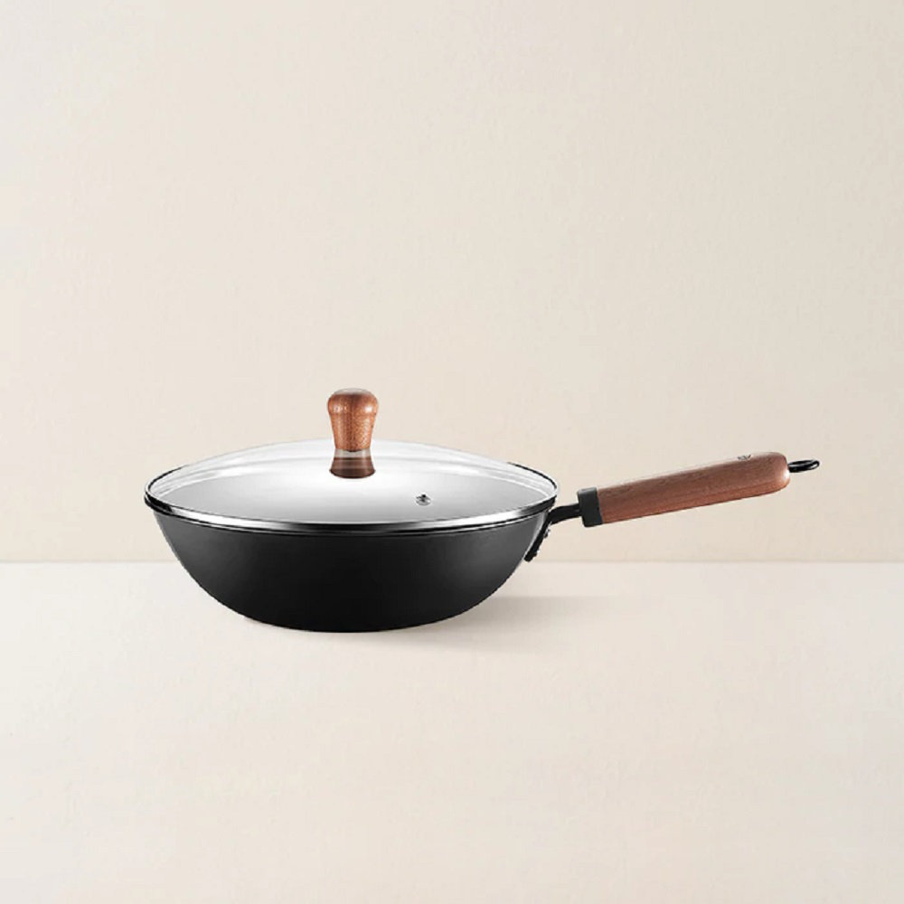 Wok Pan with Lid, SKY LIGHT No Chemical Stir Fry Pan 13.5 inch