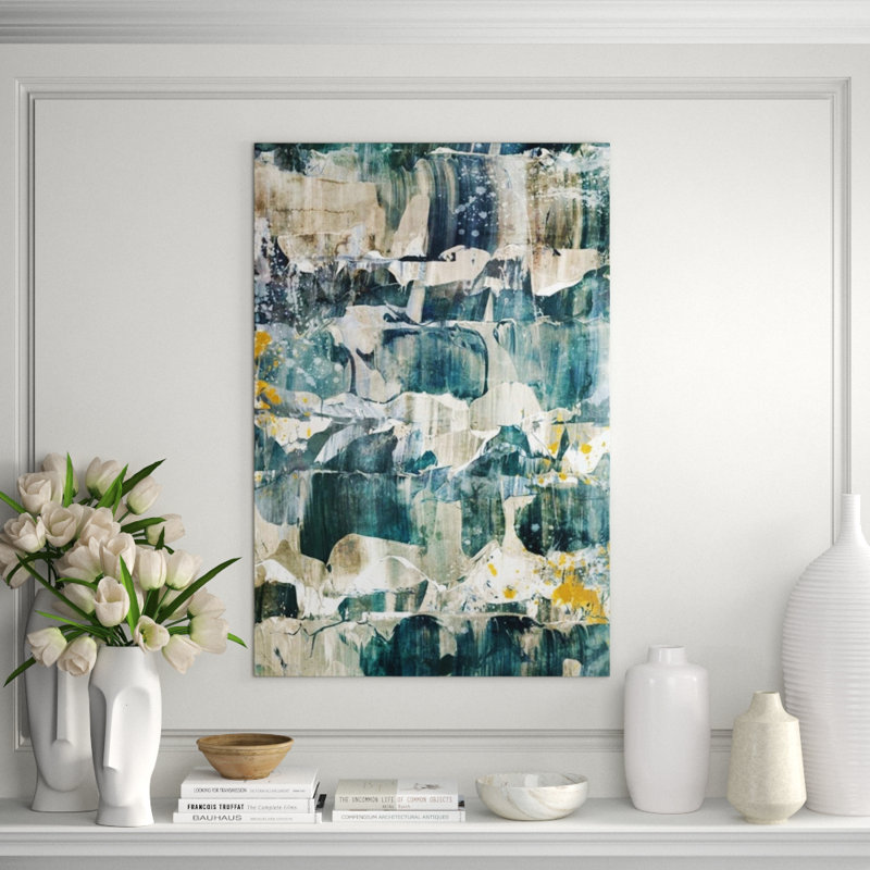 Reflection Print by Zoey Riley, Hand Embellished Texture, 60" H x 40" W