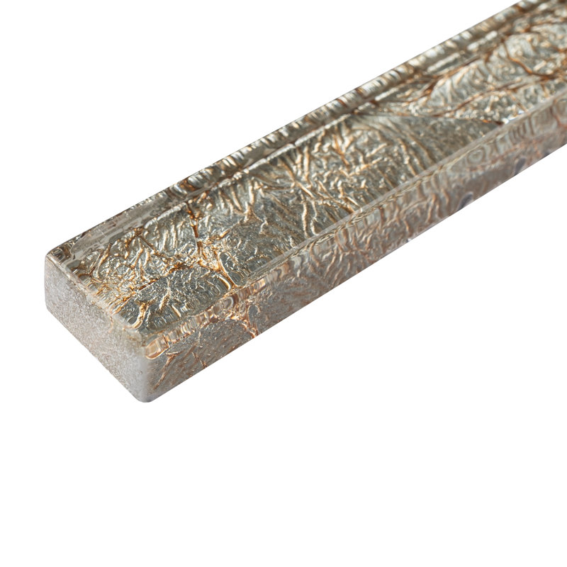 Pencil 12'' x 0.5'' Glass Border Tile, Gold