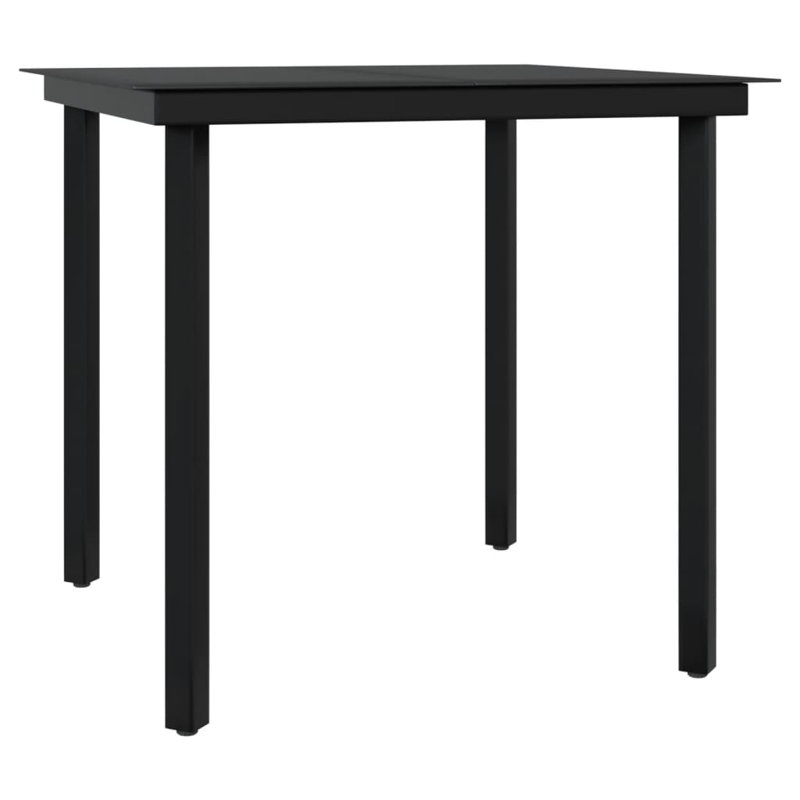 Square 2 - Person 78.7" Long Dining Set with Cushions, 2, Black/Cream, 29.1" H x 31.5" W x 31.5" D