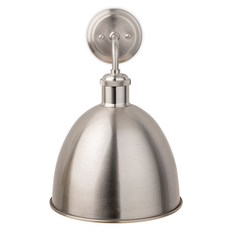 Steel Barn Light, Brushed Steel