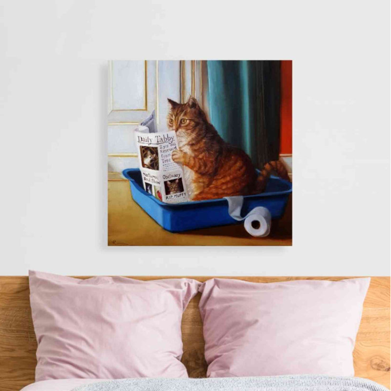 'Kitty Throne' by Lucia Heffernan, Canvas Wall Art, 37" H x 37" W x 1.5" D