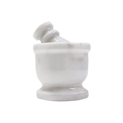 Hanmade Marble Black Mortar & Pestle -  RADICALn, MCR-WHITE