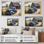 «Old Blue Car at the Barn», reproduction sur toile-86581240-86581238