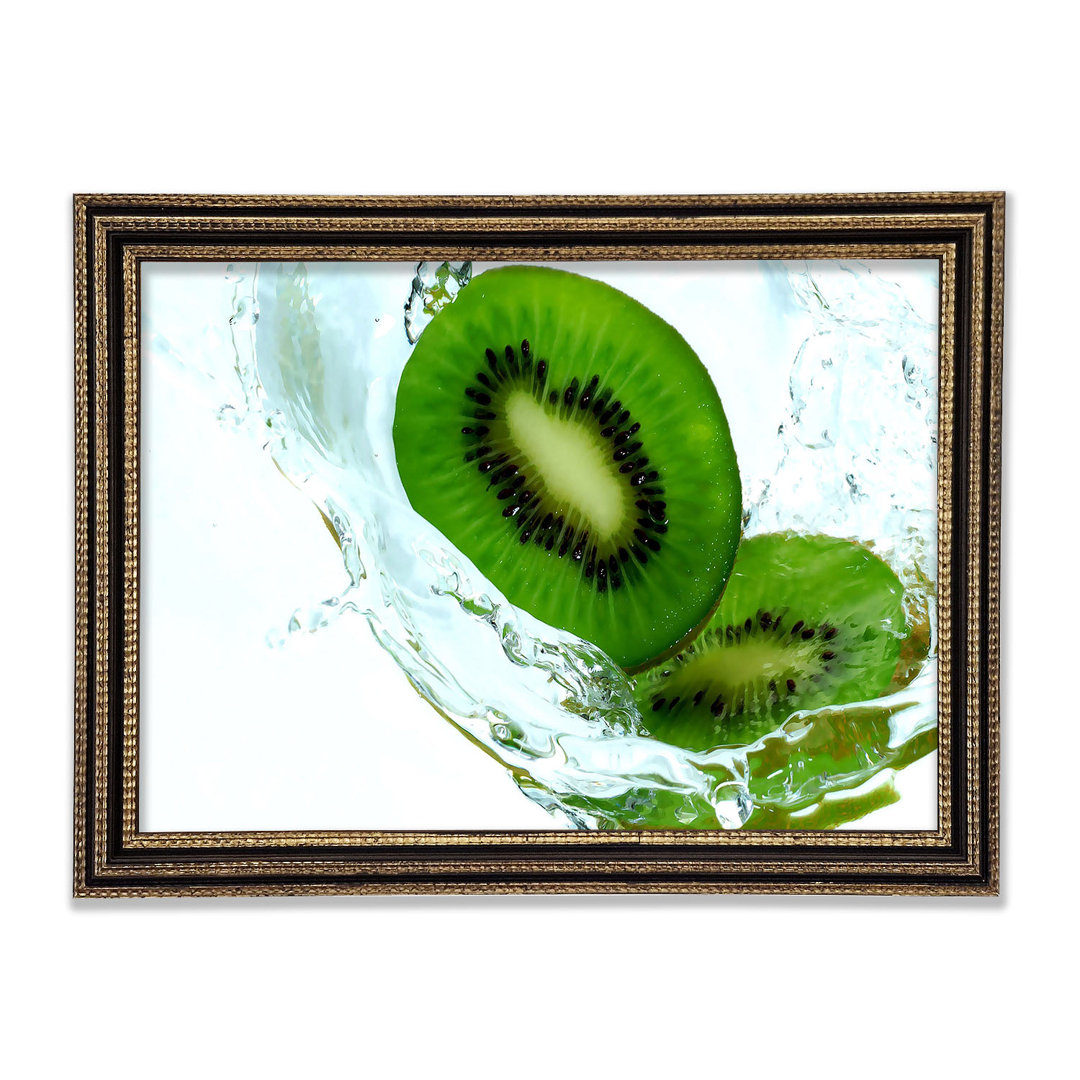 Gerahmtes Leinwandbild Fresh Kiwi Splash