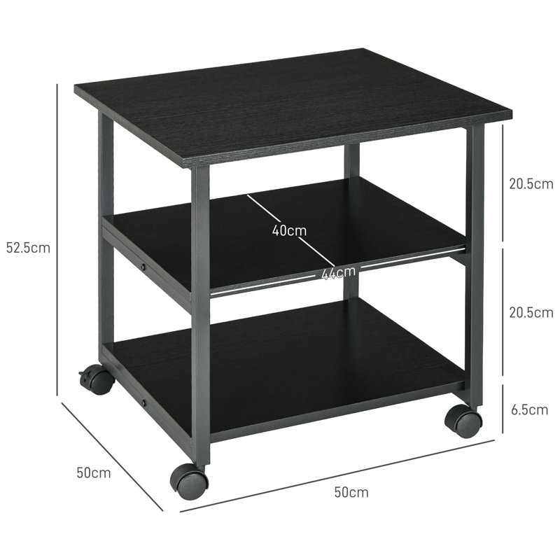 52.5cm H x 50cm W Printer Stand, Black