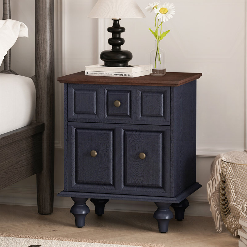 20.47"Bedside Cabinet, Black