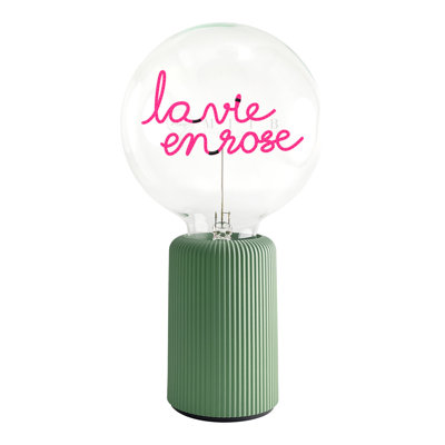 Bulb LA VIE EN ROSE Red with Base Table Lamp PORTABLE Pop Nomad