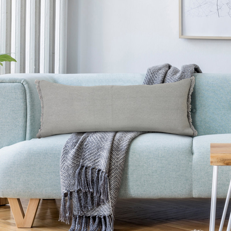 Housse et insert rectangulaires en coton, Polyester / Bourre en polyester, Microchip gris / gris clair
