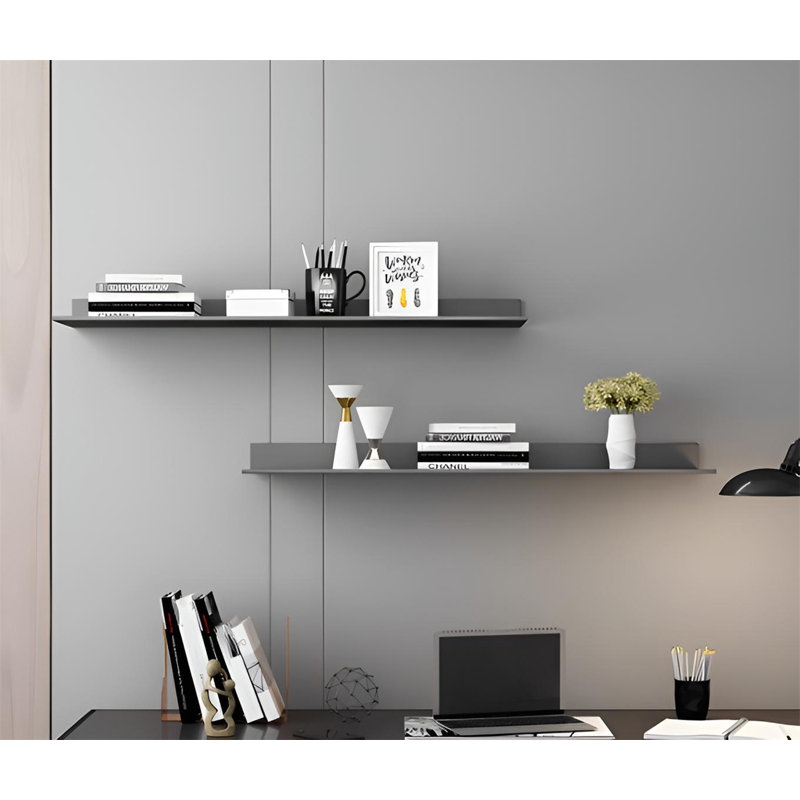 Tablette murale en alliage d'aluminium, Gris, H 2,36 po x l 23,62 po x P 7,08 po