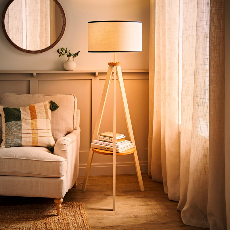 148cm Satin Tripod Floor Lamp, No