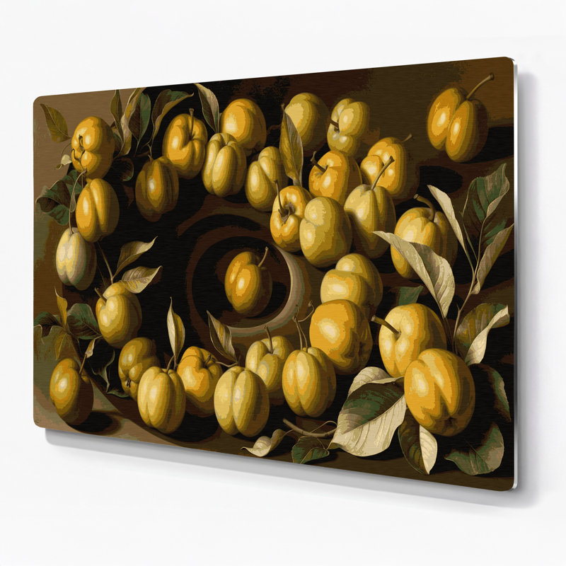Art mural en métal brun Fruit Medlar, H 11 po x l 14 po