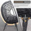 3 Pieces Patio Egg Chairs  With Side Table Set-1914686949