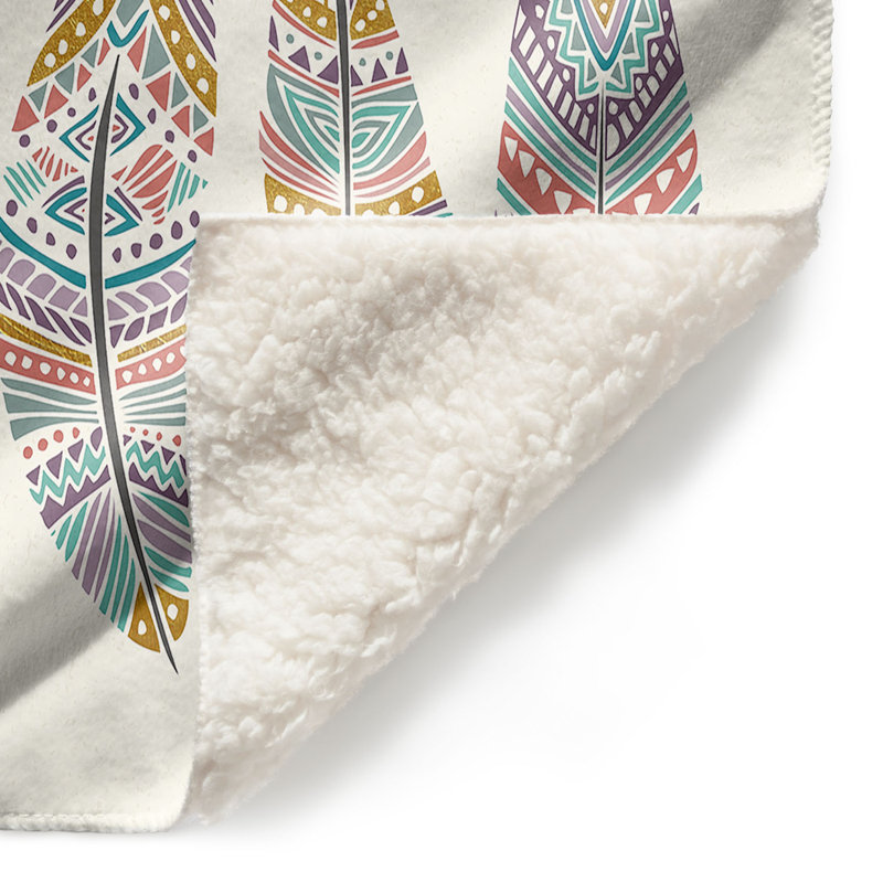  Jeté Boho Feathers, l 68 po x L 80 po